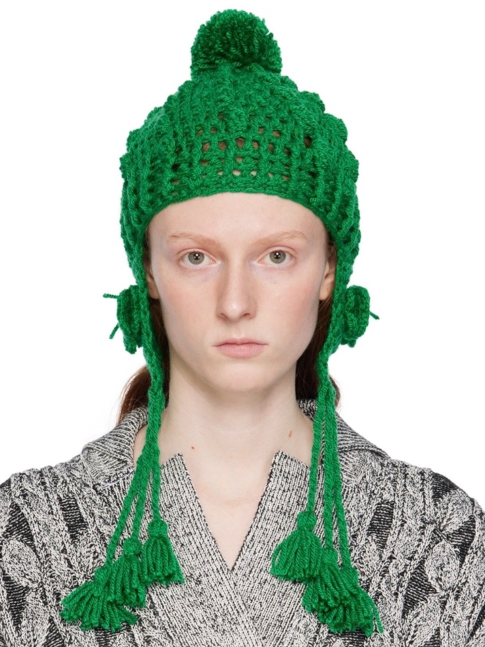 💚 Anna Sui Chunky Knit Earflap Hat